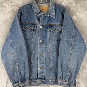 Vintage Pace Mens Denim Jacket, Y2K Stone Washed Heavy Duty Blue - Size M